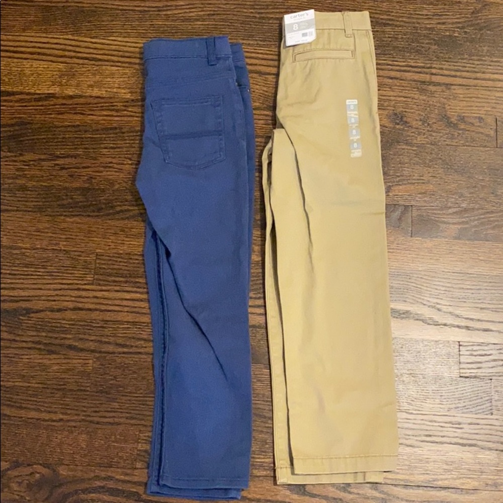 Two pairs new khaki pants from Carter’s sz 8 boys